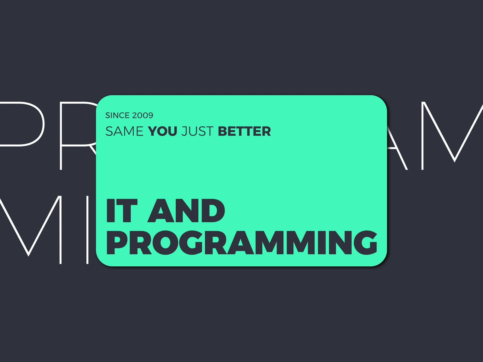 IT and Programming